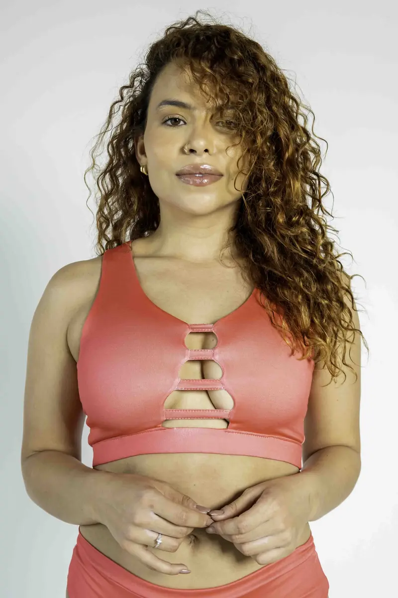 Traje-pole-dance-marufit- short - coral -Medellín- Colombia