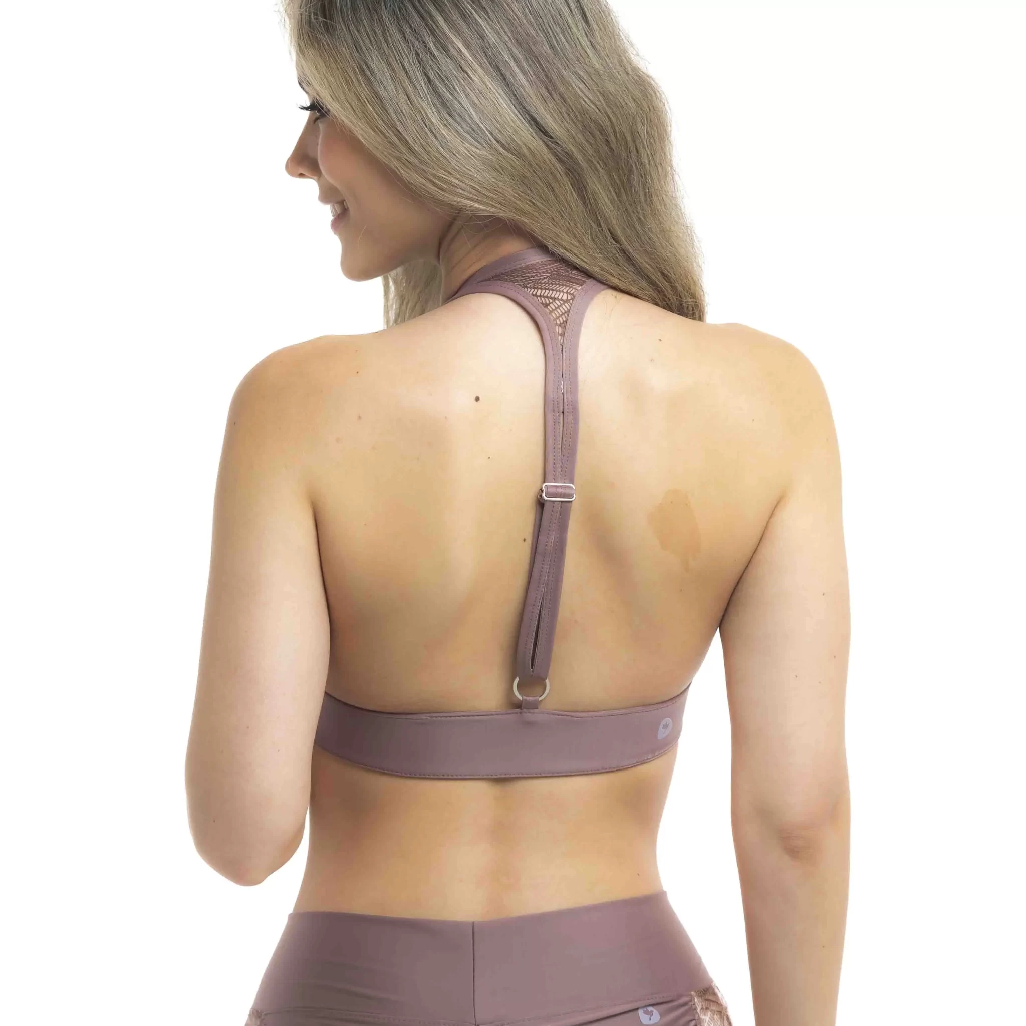 Traje-pole-dance-marufit- top -caqui-nude-camel -Medellín- Colombia