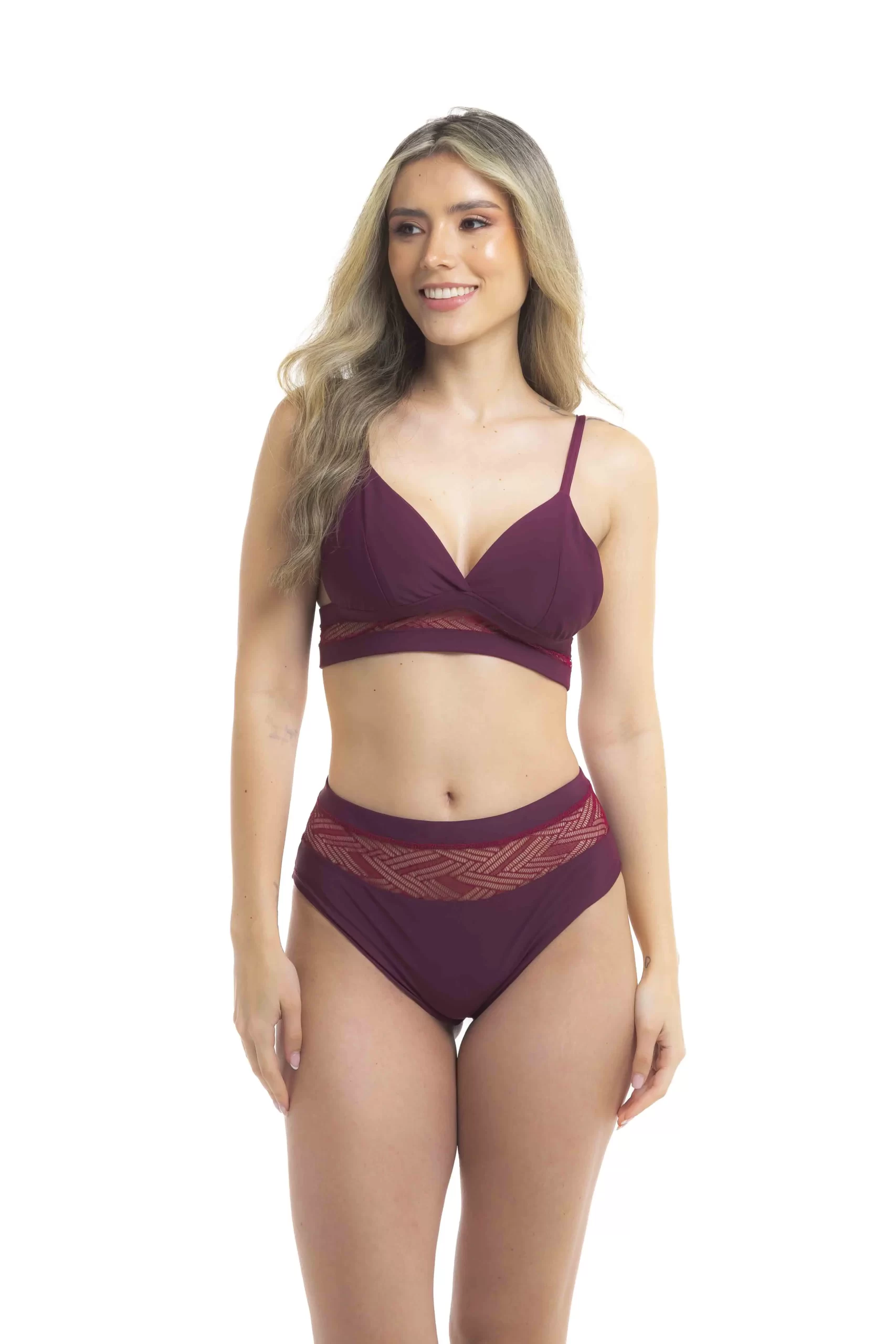 Traje-pole-dance-marufit-- top -vinotinto - malla -Medellín- Colombia